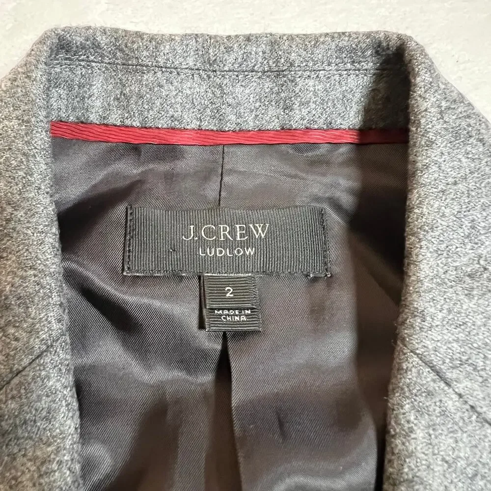 J. Crew Women's Ludlow 100% Wool Blazer Jacket Size 2 Office Workwear Classic